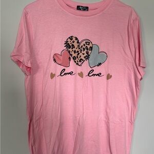 Narcete Pink Heart Women’s Shirt NWOT